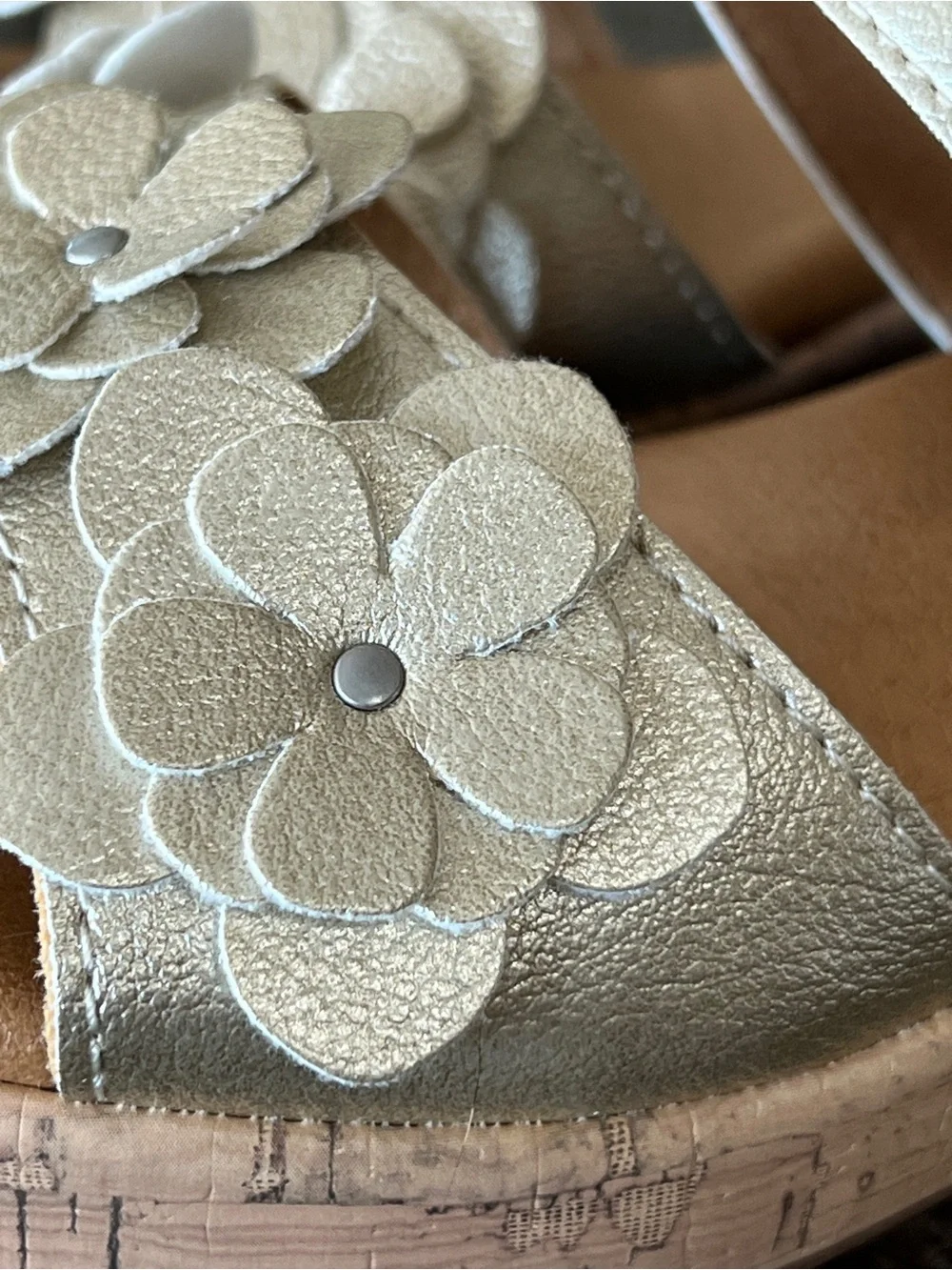 b.o.c. Two-Band Floral Wedge Sandals - Sz 7